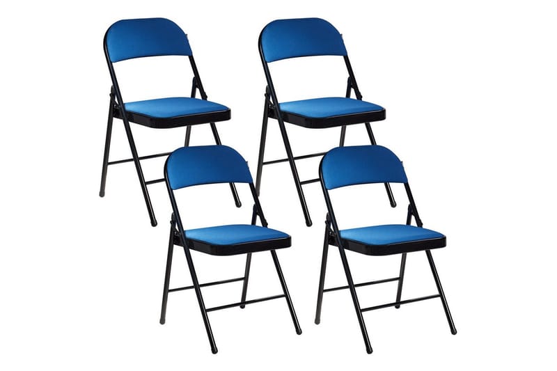 Sett med 4 klappstoler Sparks, Blå, Svart