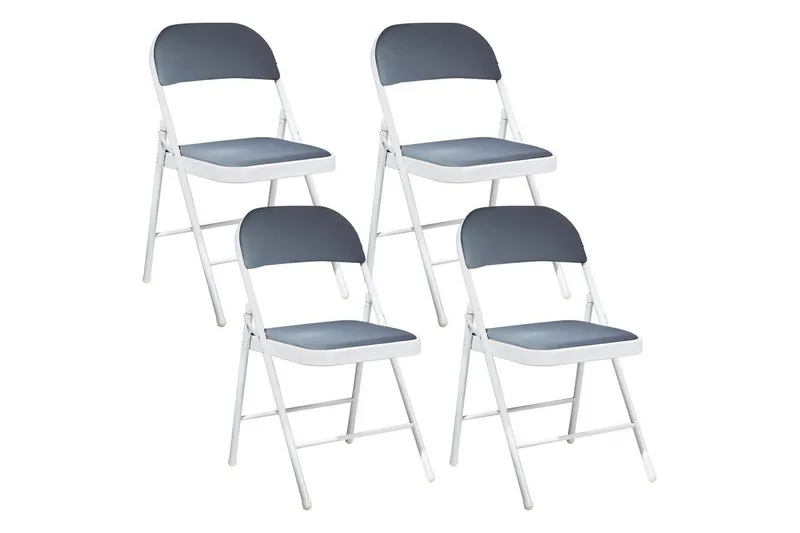 Sett med 4 klappstoler Sparks, Grå, hvit