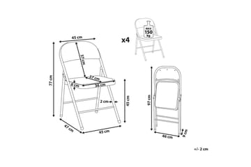 Sett med 4 klappstoler Sparks - Grå, hvit - Møbler - Stoler - Klappstol & stablingsbare stoler