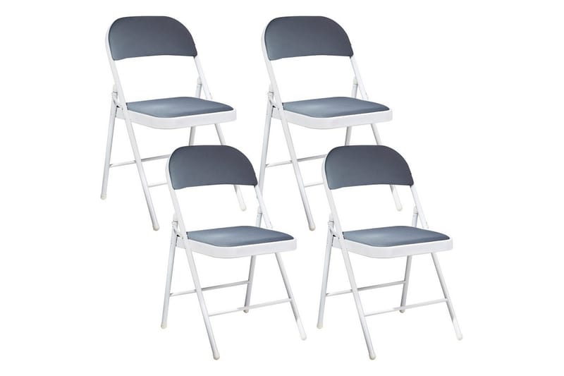 Sett med 4 klappstoler Sparks - Grå, hvit - Møbler - Stoler - Klappstol & stablingsbare stoler