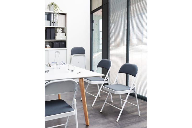 Sett med 4 klappstoler Sparks - Grå, hvit - Møbler - Stoler - Klappstol & stablingsbare stoler