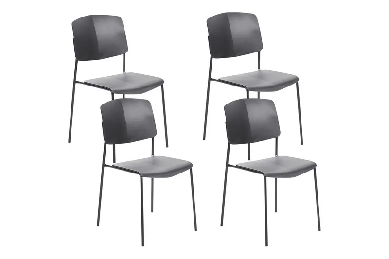 Sett med 4 spisestoler Astoria, Svart