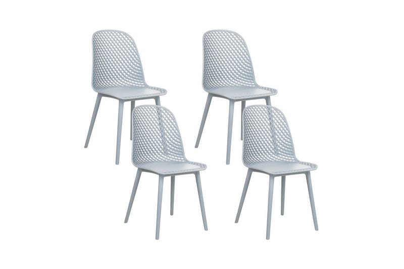 Sett med 4 spisestoler Emory, Blå