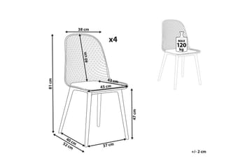 Sett med 4 spisestoler Emory - Hvit - Møbler - Stoler - Spisestuestoler & kjøkkenstoler