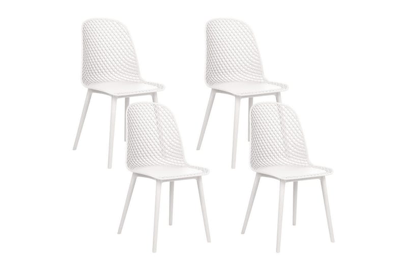 Sett med 4 spisestoler Emory, Hvit