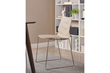 Sett med 4 spisestoler Hartley - Beige, Sølv - Møbler - Stoler - Spisestuestoler & kjøkkenstoler