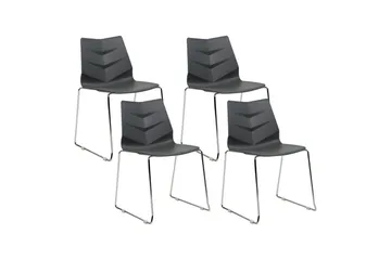 Sett med 4 spisestoler Hartley - Mørk grå, sølv - Møbler - Stoler - Spisestuestoler & kjøkkenstoler