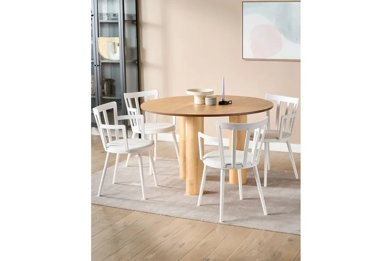 Sett med 4 spisestoler Morill - Hvit - Møbler - Stoler - Spisestuestoler & kjøkkenstoler