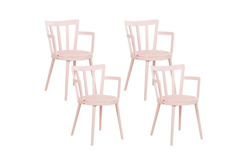 Sett med 4 spisestoler Morill, Rosa