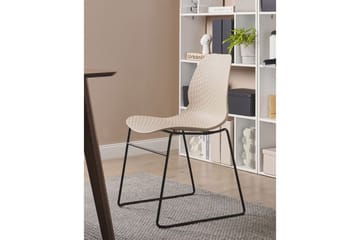 Sett med 4 spisestoler Panora - Beige, svart - Møbler - Stoler - Spisestuestoler & kjøkkenstoler