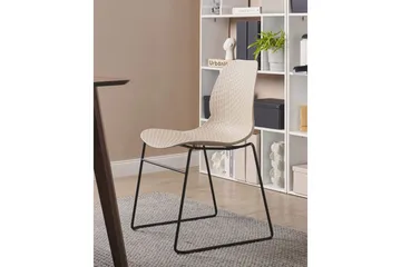 Sett med 4 spisestoler Panora - Beige, svart - Møbler - Stoler - Spisestuestoler & kjøkkenstoler