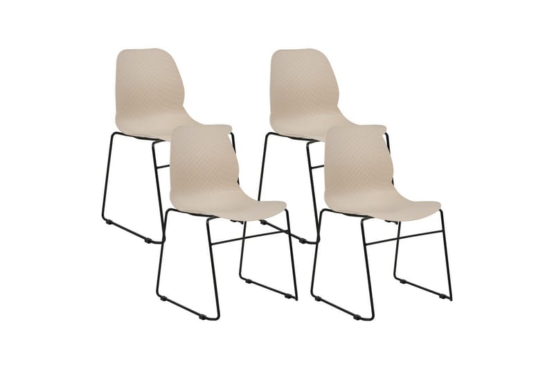 Sett med 4 spisestoler Panora - Beige, svart - Møbler - Stoler - Spisestuestoler & kjøkkenstoler