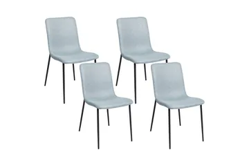 Sett med 4 spisestuestoler Glendive - Blå, Svart - Møbler - Stoler - Spisestuestoler & kjøkkenstoler