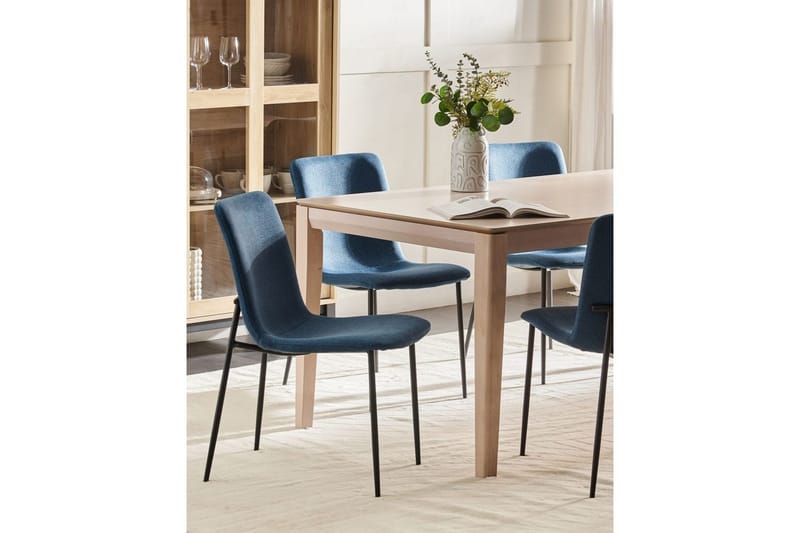 Sett med 4 spisestuestoler Glendive - Mørk blå, svart - Møbler - Stoler - Spisestuestoler & kjøkkenstoler