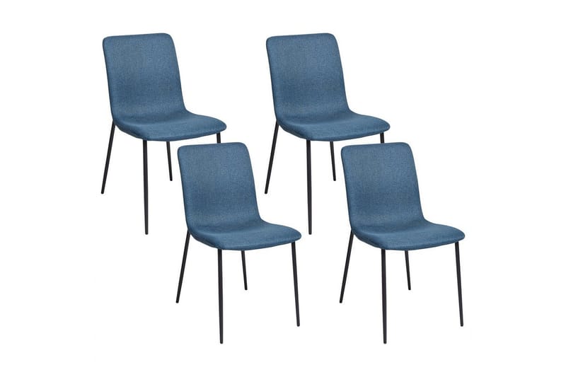 Sett med 4 spisestuestoler Glendive, Mørk blå, svart