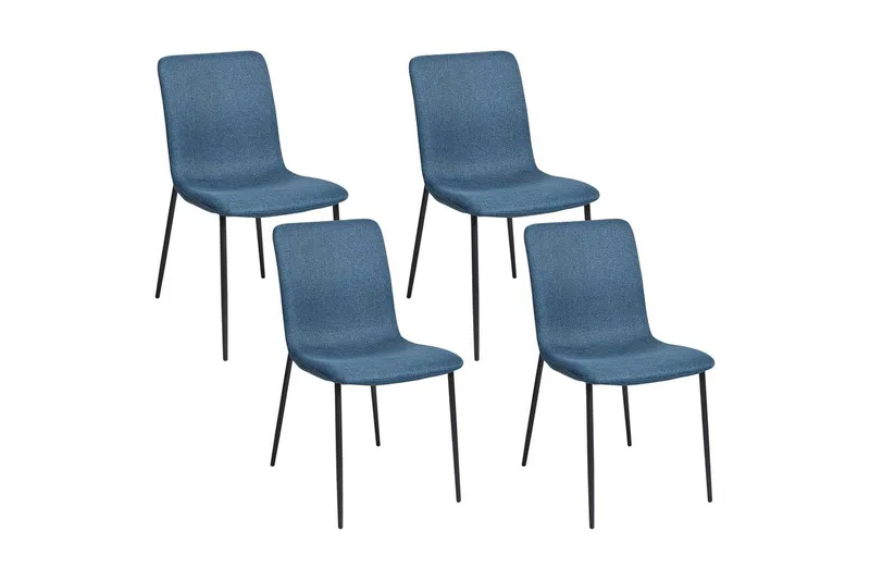 Sett med 4 spisestuestoler Glendive, Mørk blå, svart