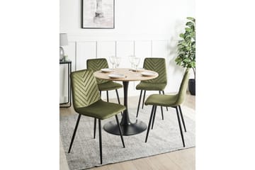 Sett med 4 spisestuestoler Havre - Grønn, Svart, Grønn, svart - Møbler - Stoler - Spisestuestoler & kjøkkenstoler