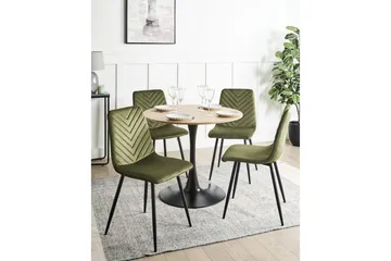 Sett med 4 spisestuestoler Havre - Grønn, Svart, Grønn, svart - Møbler - Stoler - Spisestuestoler & kjøkkenstoler