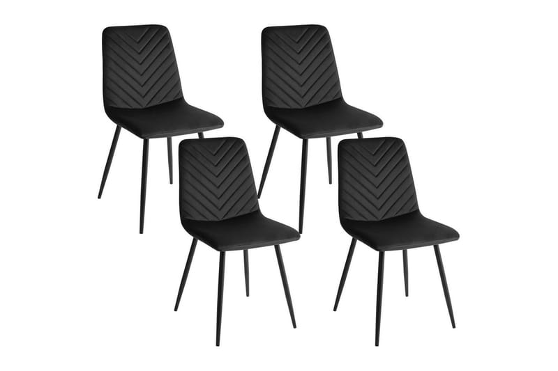 Sett med 4 spisestuestoler Havre, Svart