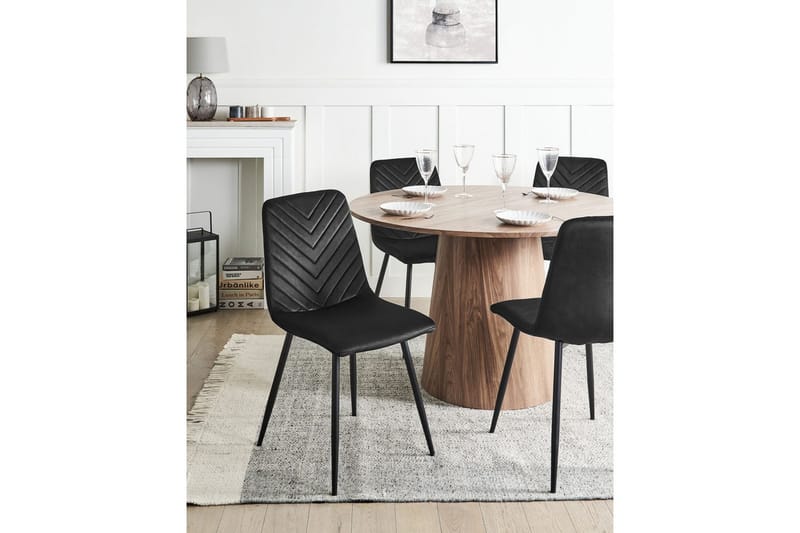 Sett med 4 spisestuestoler Havre - Svart - Møbler - Stoler - Spisestuestoler & kjøkkenstoler