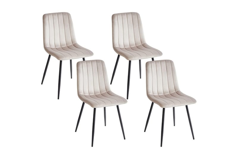 Sett med 4 spisestuestoler Kalispell, Beige, svart