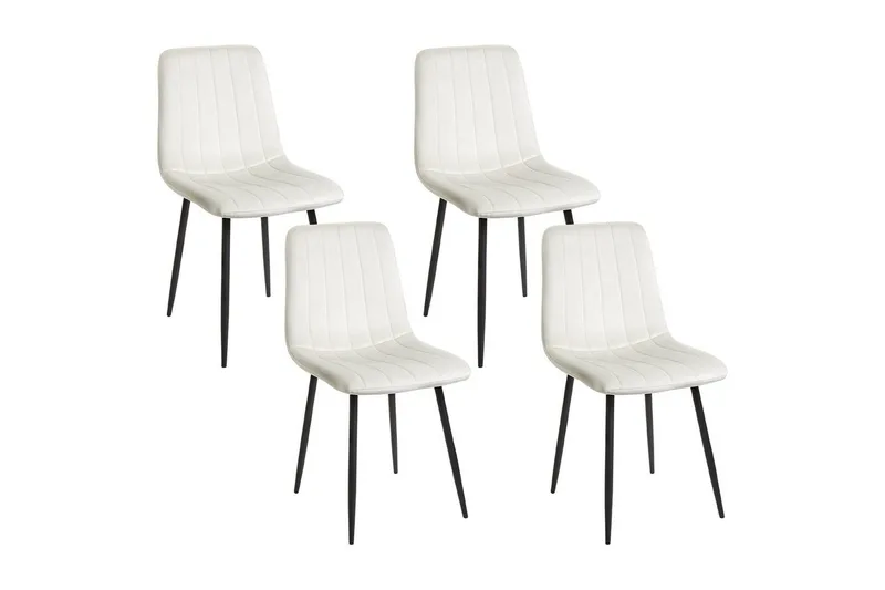 Sett med 4 spisestuestoler Kalispell, Hvit, Svart