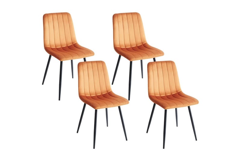 Sett med 4 spisestuestoler Kalispell, Oransje, svart
