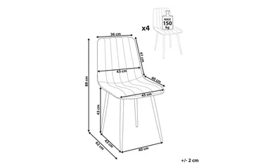 Sett med 4 spisestuestoler Kalispell - Oransje, svart - Møbler - Stoler - Spisestuestoler & kjøkkenstoler