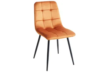 Sett med 4 spisestuestoler Powell - Oransje, svart - Møbler - Stoler - Spisestuestoler & kjøkkenstoler