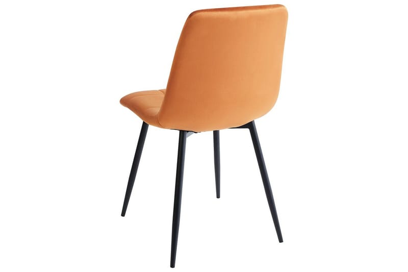 Sett med 4 spisestuestoler Powell - Oransje, svart - Møbler - Stoler - Spisestuestoler & kjøkkenstoler