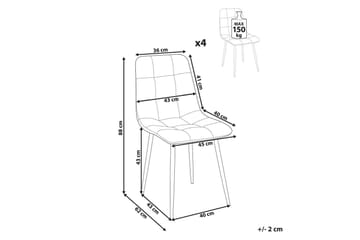 Sett med 4 spisestuestoler Powell - Hvit, Svart - Møbler - Stoler - Spisestuestoler & kjøkkenstoler