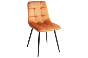 Sett med 4 spisestuestoler Powell - Oransje, svart - Møbler - Stoler - Spisestuestoler & kjøkkenstoler