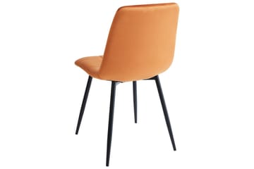 Sett med 4 spisestuestoler Powell - Oransje, svart - Møbler - Stoler - Spisestuestoler & kjøkkenstoler