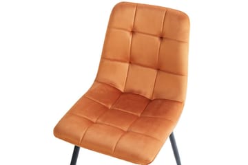 Sett med 4 spisestuestoler Powell - Oransje, svart - Møbler - Stoler - Spisestuestoler & kjøkkenstoler