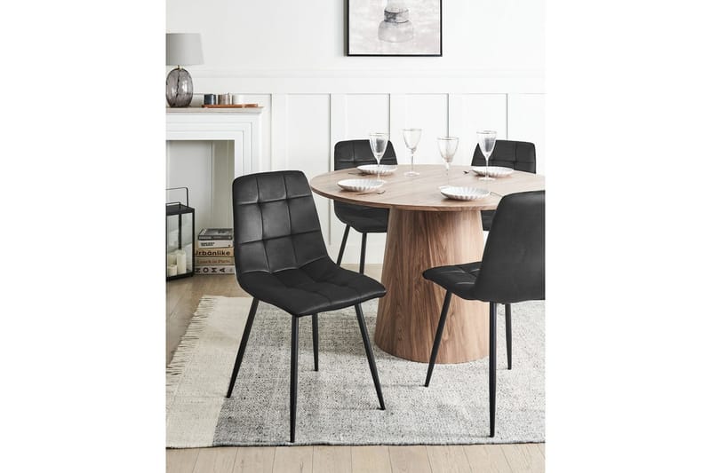 Sett med 4 spisestuestoler Powell - Svart - Møbler - Stoler - Spisestuestoler & kjøkkenstoler