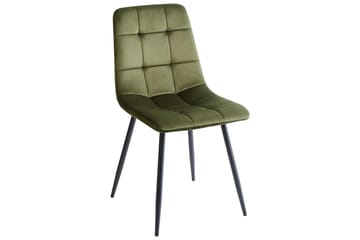 Sett med 4 spisestuestoler Powell - Grønn, Svart, Grønn, svart - Møbler - Stoler - Spisestuestoler & kjøkkenstoler