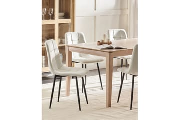 Sett med 4 spisestuestoler Powell - Hvit, Svart - Møbler - Stoler - Spisestuestoler & kjøkkenstoler