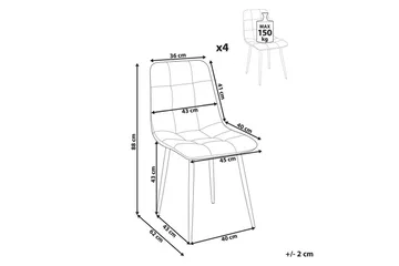 Sett med 4 spisestuestoler Powell - Hvit, Svart - Møbler - Stoler - Spisestuestoler & kjøkkenstoler