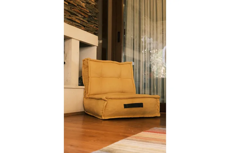 Rambarose Sittepuff 60 cm - Sennep - Møbler - Stoler - Sittesekk & sakkosekk