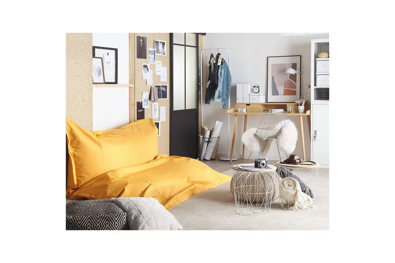 Sittsäck Beliani Fuzzy Blå, 180x230x20 cm Yellow - Møbler - Stoler - Sittesekk & sakkosekk