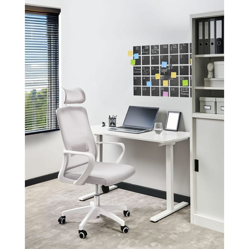 Skrivebordsstol Monarch - Grå, Hvit - Møbler - Stoler - Kontorstol & skrivebordsstol