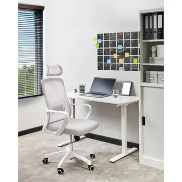 Skrivebordsstol Monarch - Grå, Hvit - Møbler - Stoler - Kontorstol & skrivebordsstol