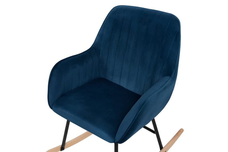 Anrew Gyngestol Fløyel - Blå - Møbler - Stoler - Snurrestoler & Gyngestoler