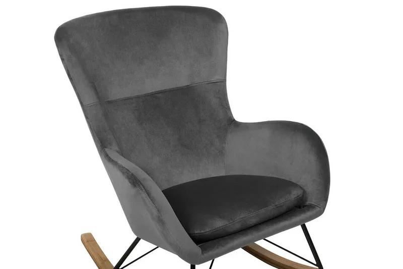 Freeburger Gyngestol Fløyel - Grå - Møbler - Stoler - Snurrestoler & Gyngestoler