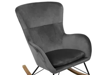 Freeburger Gyngestol Fløyel - Grå - Møbler - Stoler - Snurrestoler & Gyngestoler