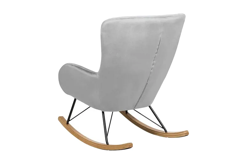 Freeburger Gyngestol Fløyel - Grå - Møbler - Stoler - Snurrestoler & Gyngestoler