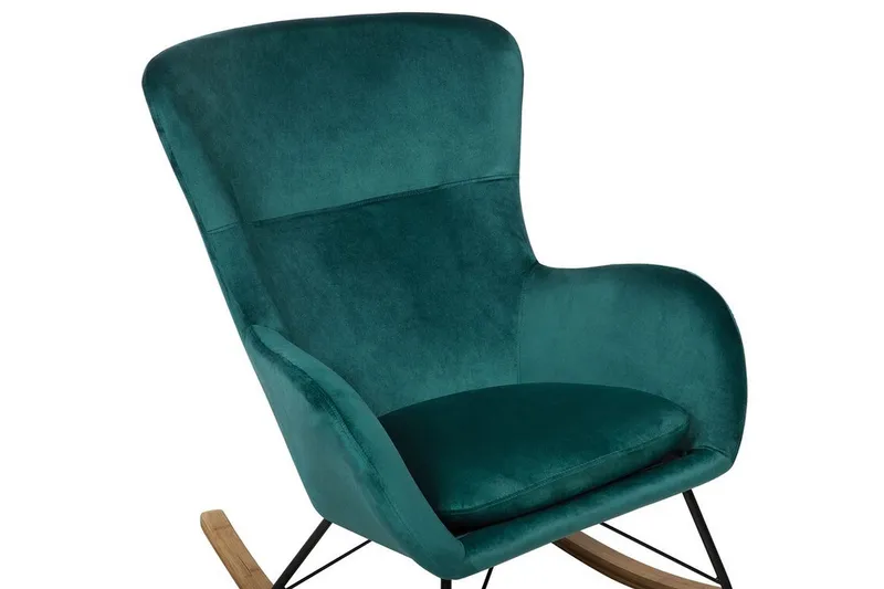 Freeburger Gyngestol Fløyel - Grønn - Møbler - Stoler - Snurrestoler & Gyngestoler