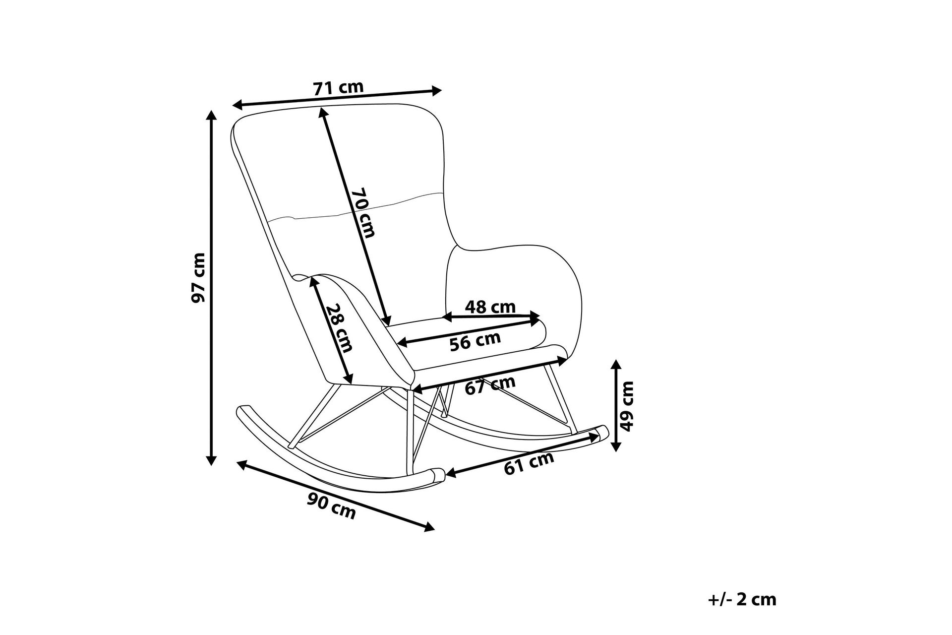 Gyngestol Thakker Fløyel - Grå - Møbler - Stoler - Snurrestoler & Gyngestoler