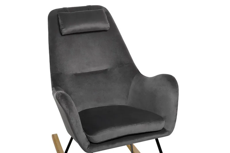 Harnos Gyngestol Fløyel - Grå - Møbler - Stoler - Snurrestoler & Gyngestoler
