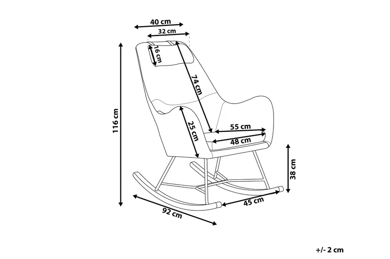 Harnos Gyngestol Fløyel - Grå - Møbler - Stoler - Snurrestoler & Gyngestoler
